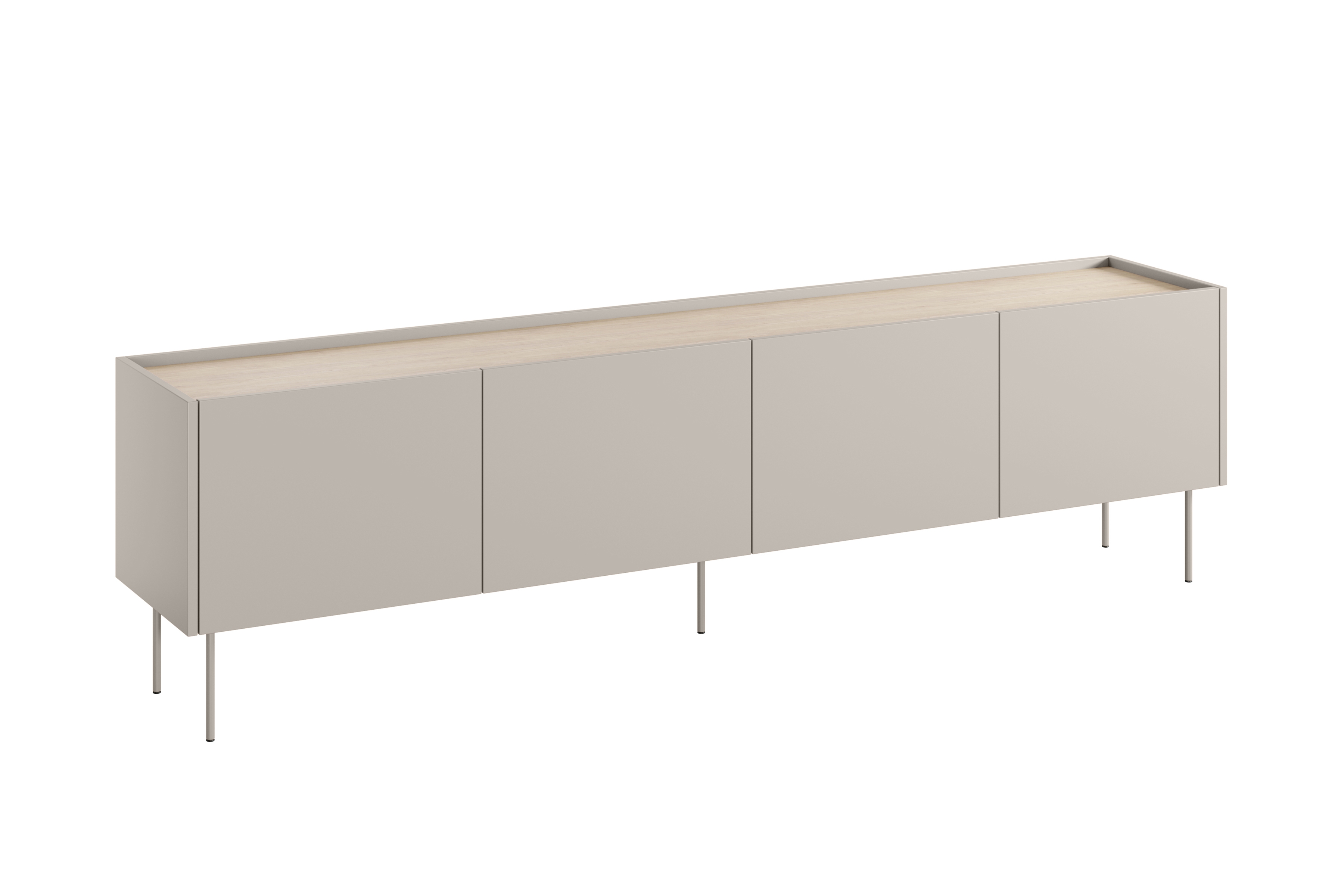 TV stolek Desin na kovových nohách 220 cm - kašmír / dub nagano