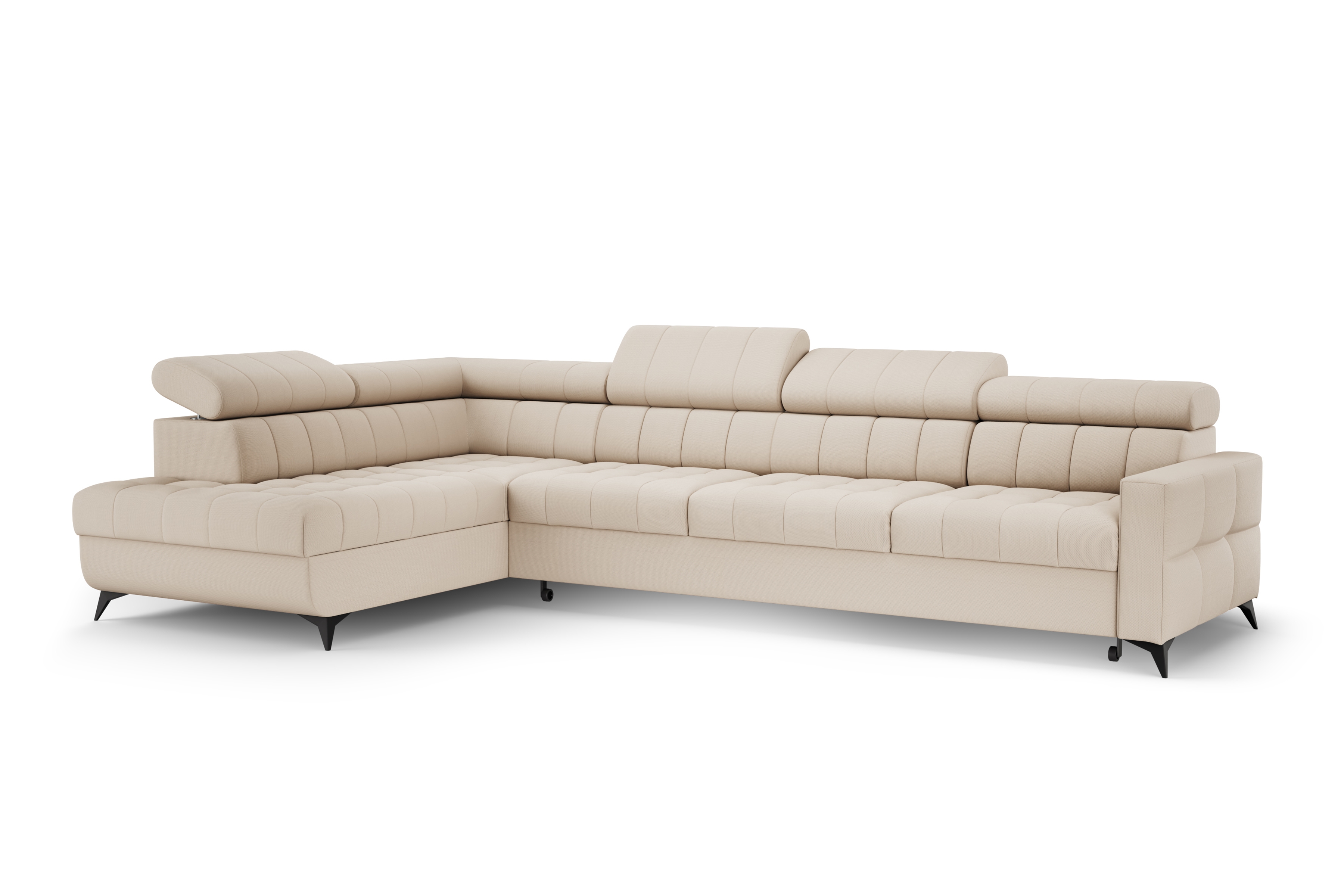 Rozkládací rohová sedací souprava Nardo Maxi levá - béžová Pretty 03