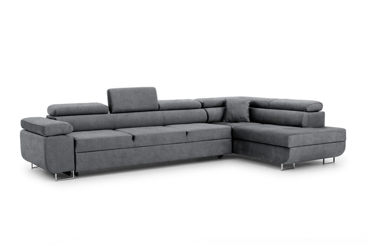 Rozkládací rohová sedací souprava Annabelle Maxi - chromované nožky