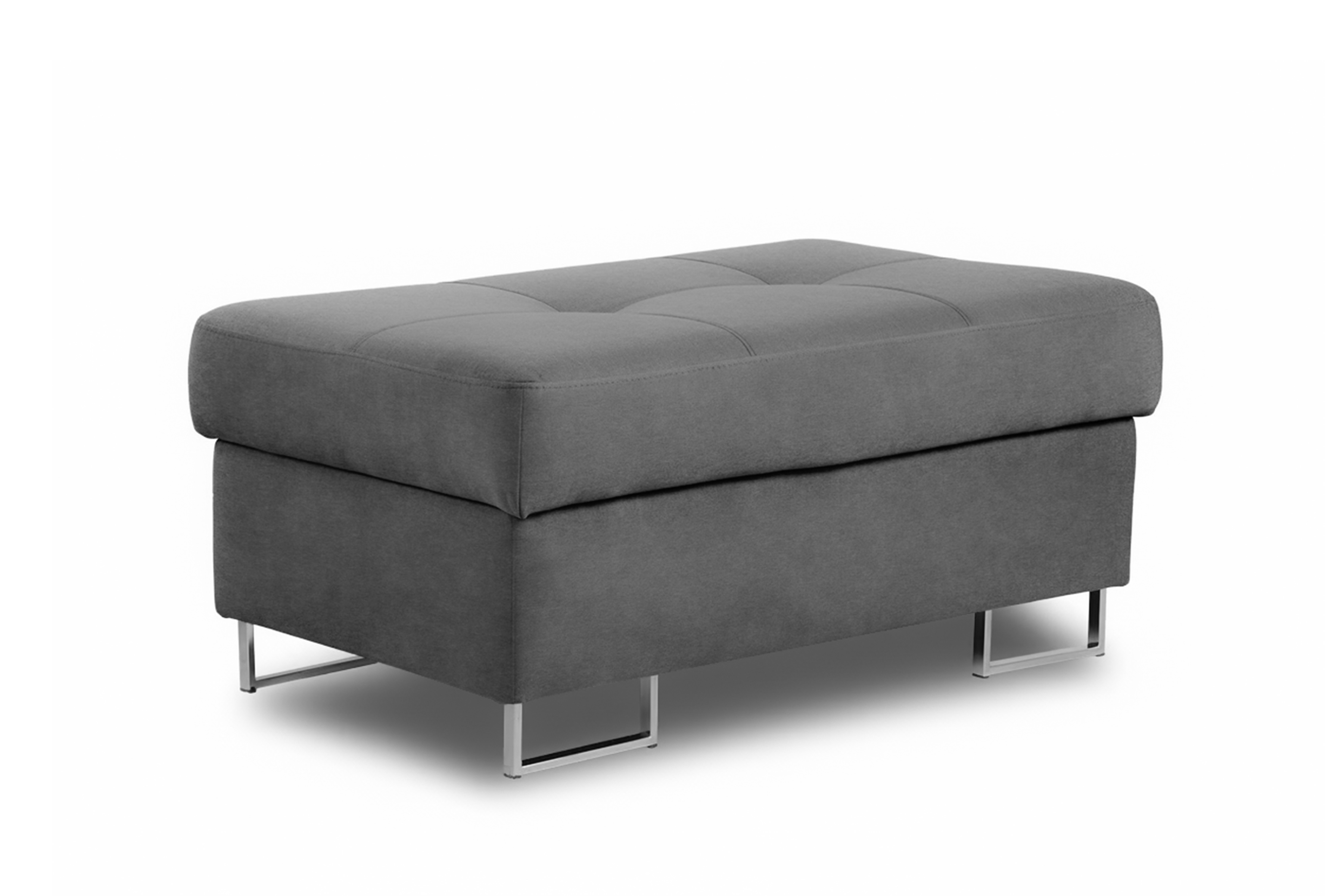 Čalouněný taburet Annabelle s úložným prostorem - chromované nožky