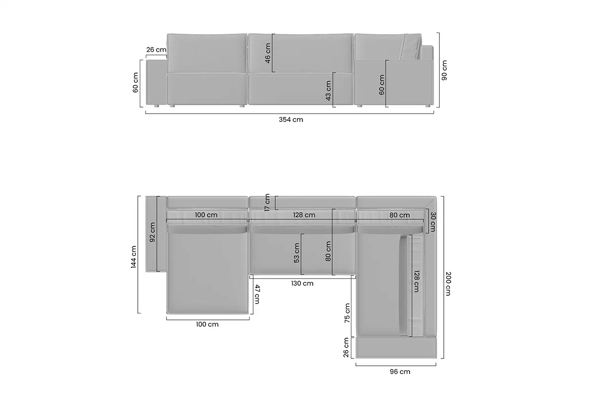 Rohová sedací souprava pravá strana s funkcí spaní Flabio U - Hnědý manšestr snadno čistitelný Anafi 6 