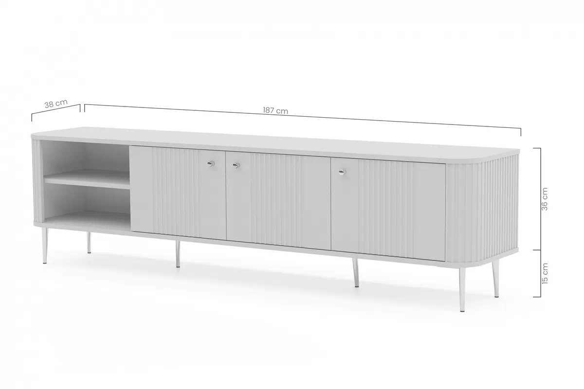 Skříňka RTV Vesper 187 cm - černá / černá Nohy