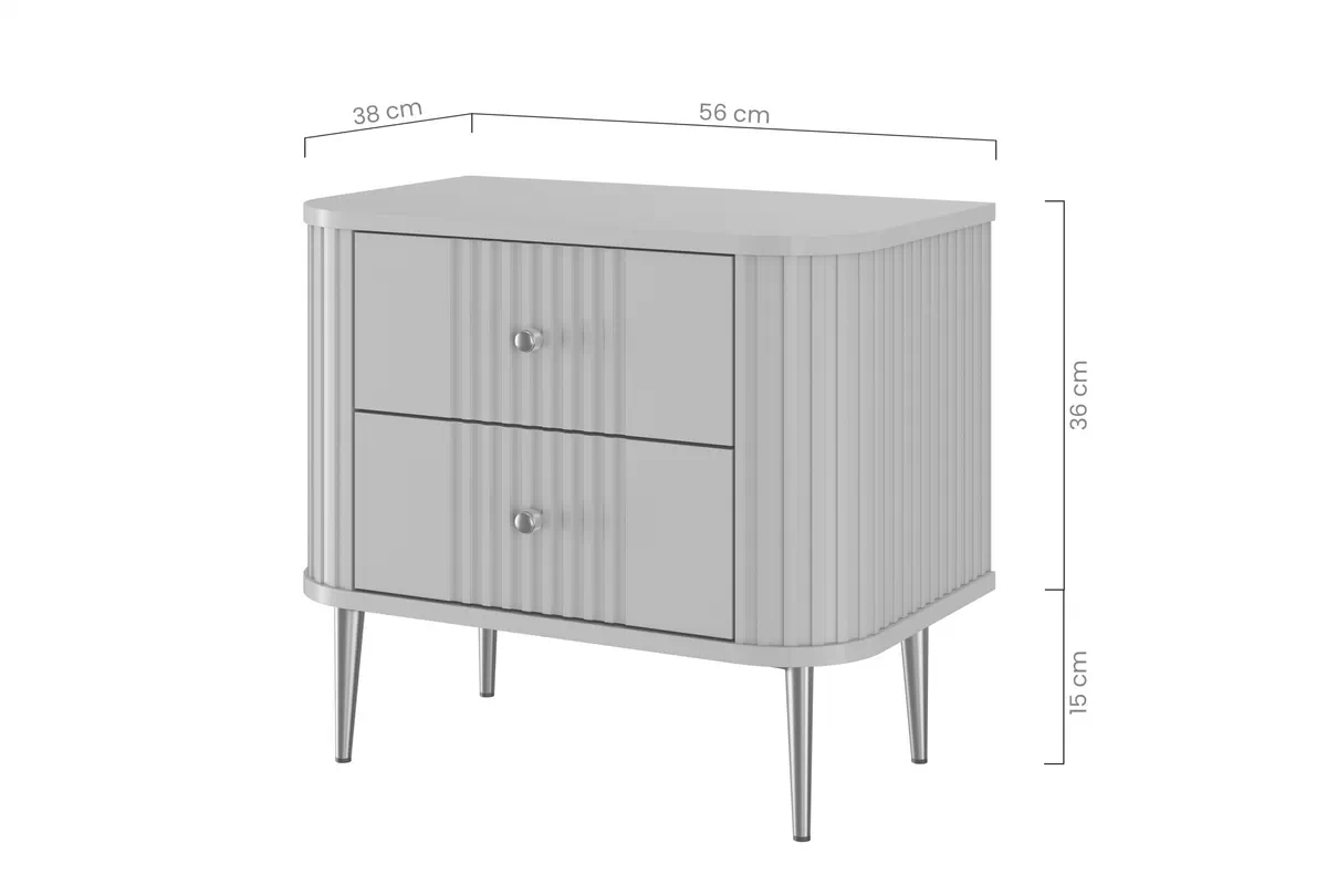 Komplet szafek nocnych Vespera 56 cm - kašmír / ořech / zlaté Nohy