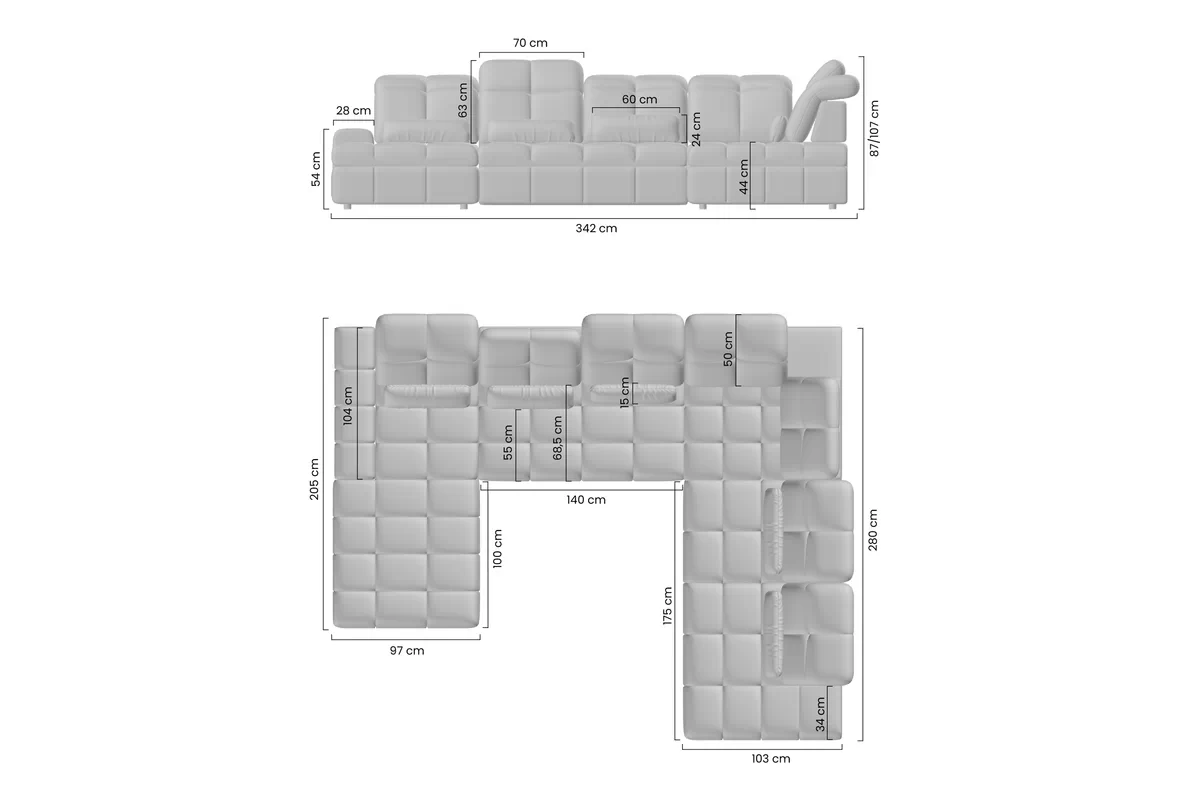 Rohová sedací souprava Magnelio U II elektrický rozkládací levá - hnědá Pletenina snadno čistitelný Zoya 02