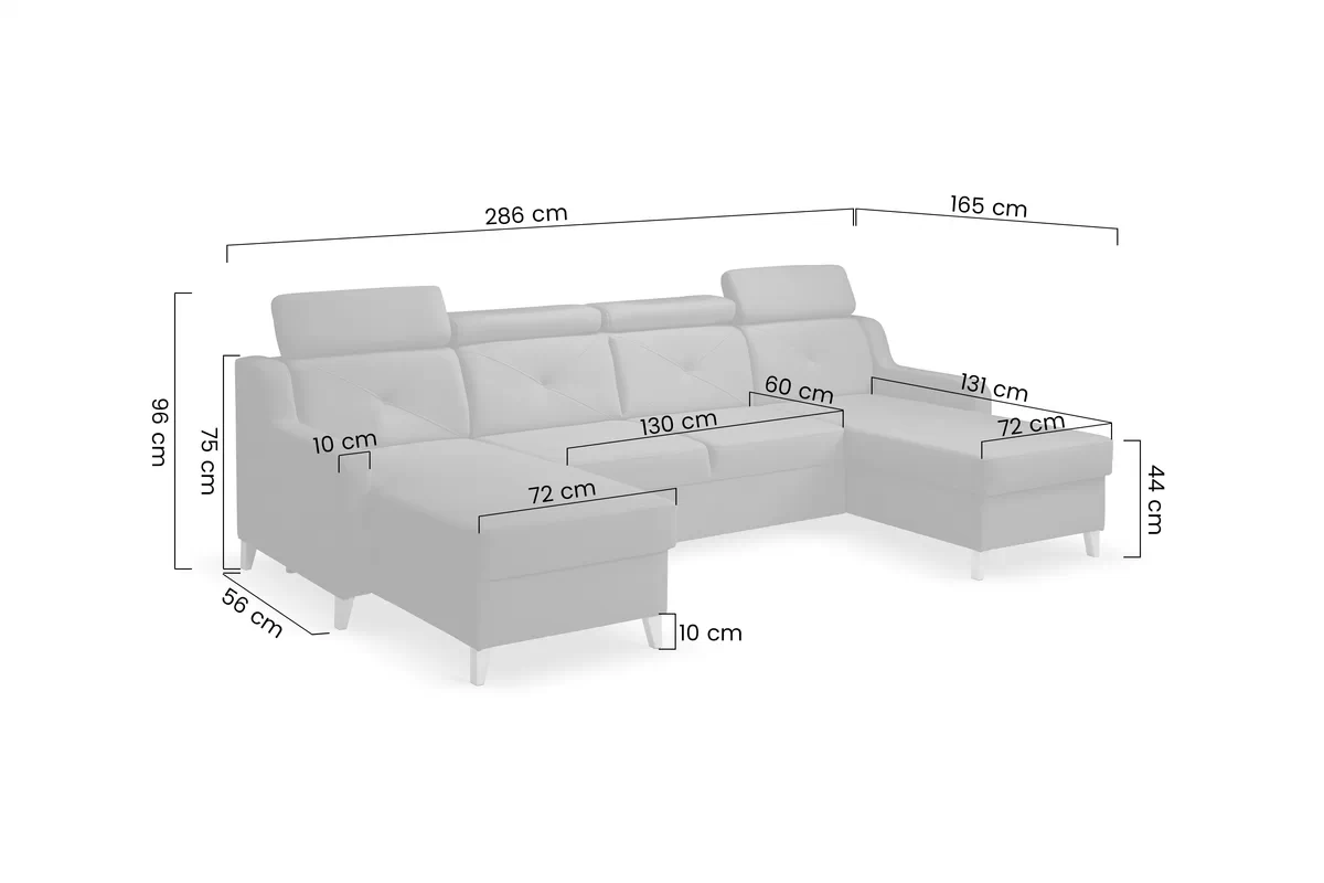 Rohová sedací souprava Laksaro U uniwersalny prawo/levá - tmavě modrá welwet Trinity 31