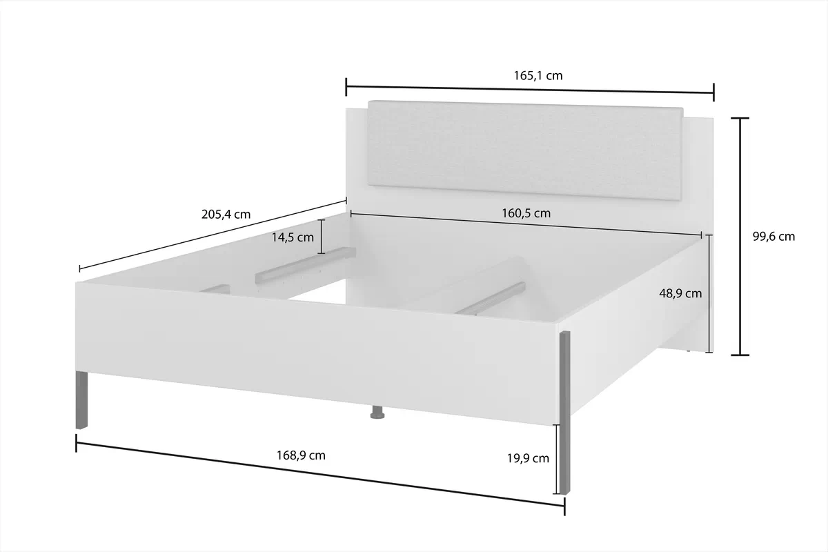Postel Jukon 160 x 200 s úložným prostorem- kašmír / černé nožičky