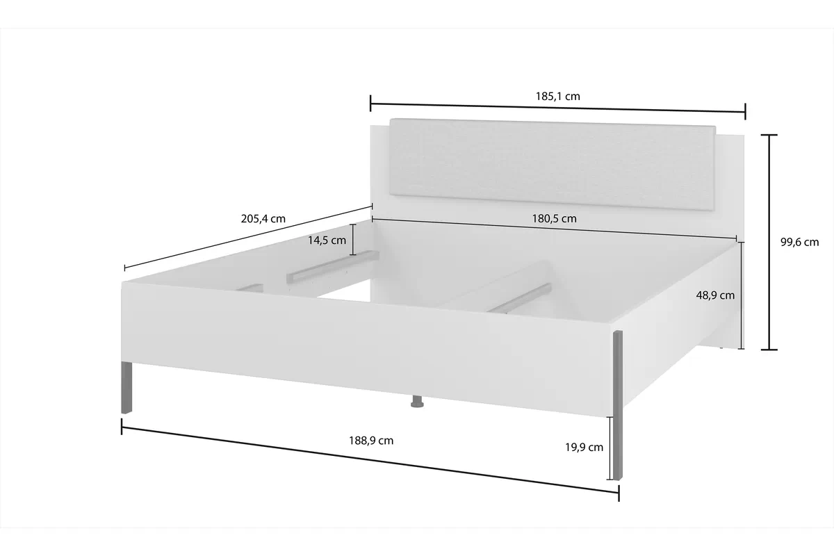 Postel Jukon 180 x 200 s úložným prostorem- kašmír / černé nožičky