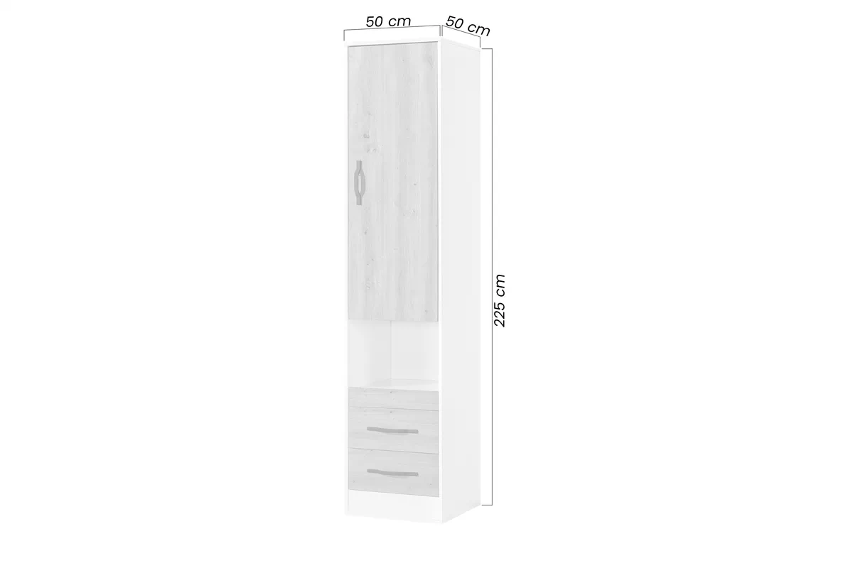 Regál zamkniety Lomaro 50 cm se zásuvkami - bílá / uchwyt bílá