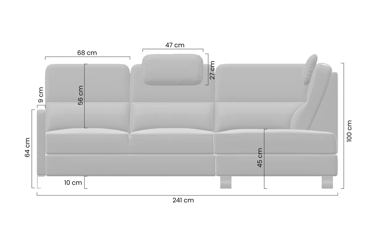 Rohová sedací souprava Gespano L levá z waskim bokiem - grafitová samet latwoczyszczacy Zetta 305