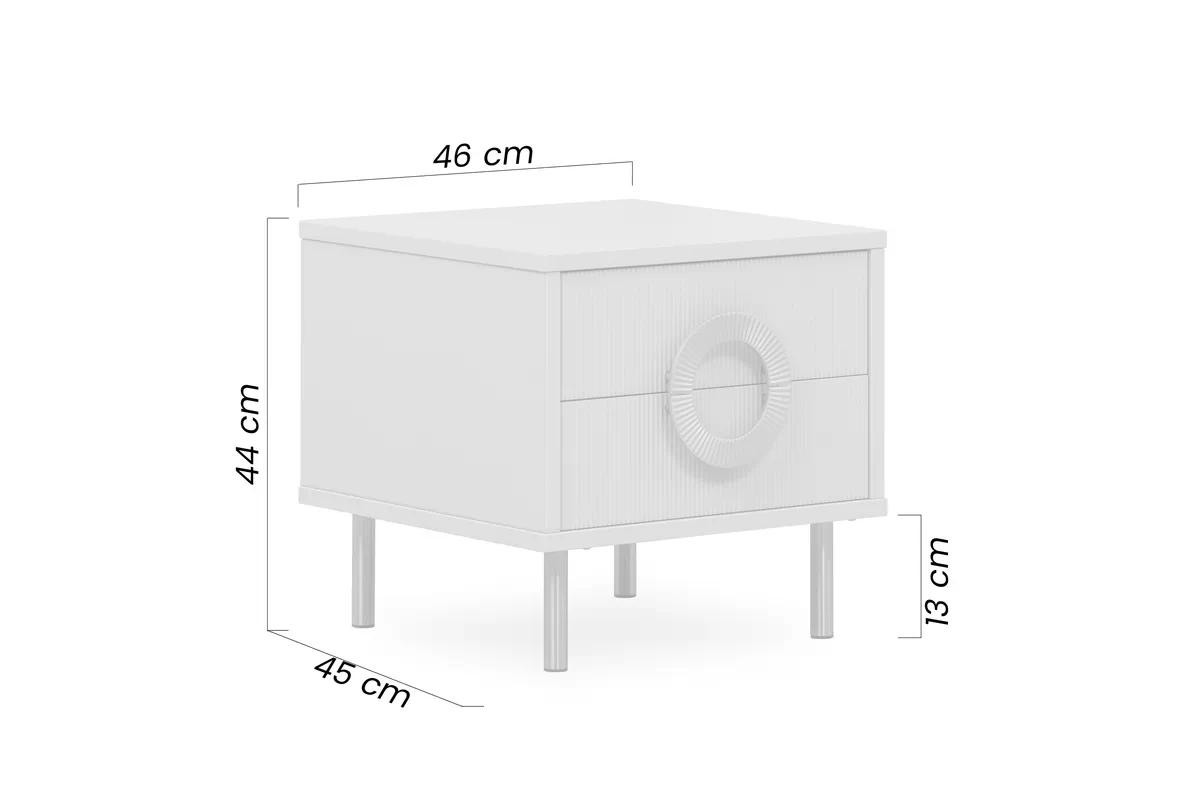 Noční stolek Nubo 46 cm se zásuvkami - kašmír / černá