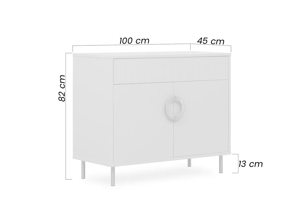 Komoda Nubo 100 cm z szuflada - kašmír / černá