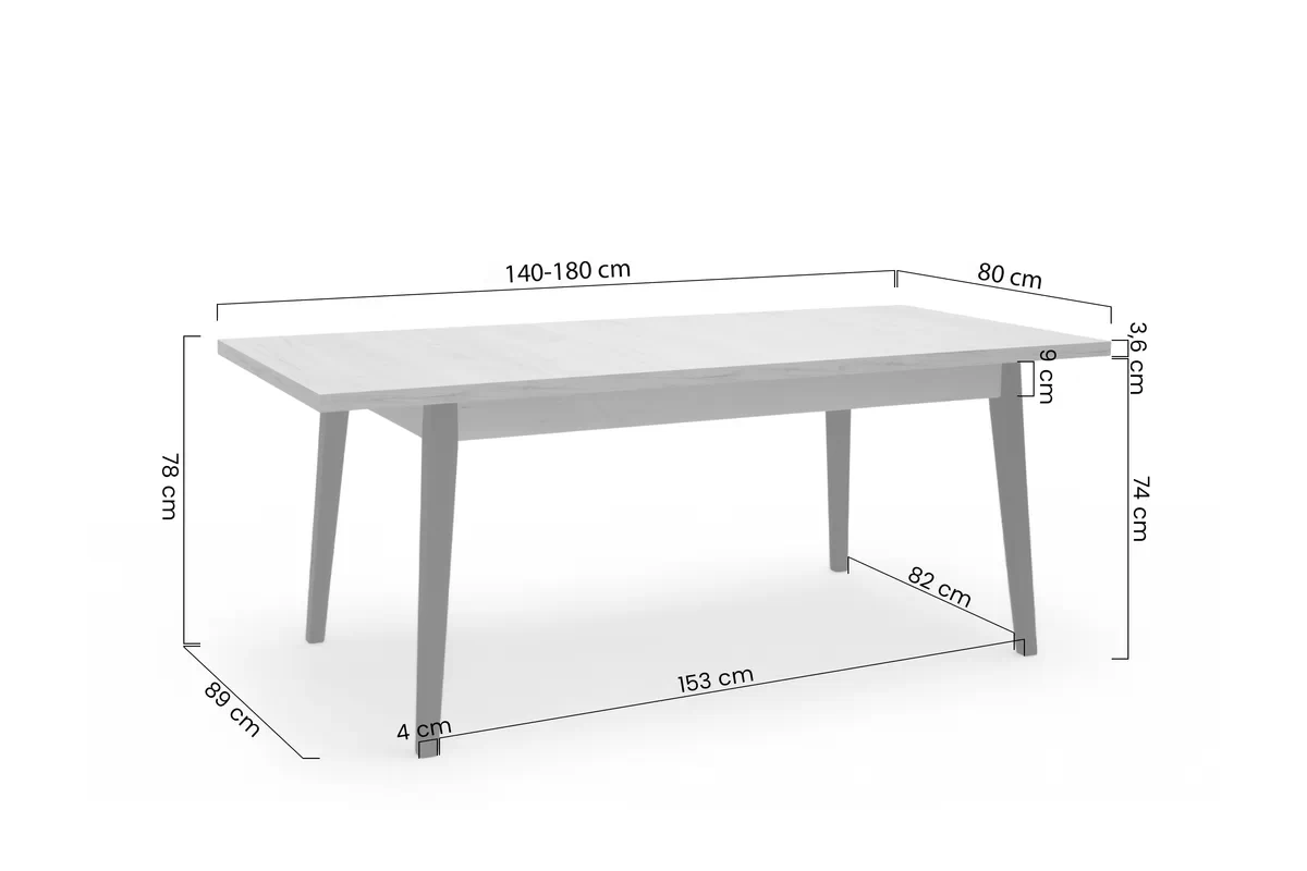Stůl rozkladany Paris 140-180x80 cm - dub craft