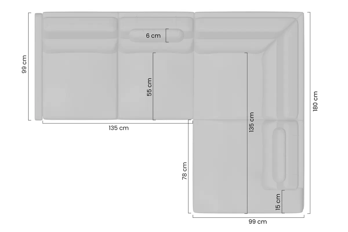 Rohová sedací souprava Loario L pravá z waskim bokiem - béžová Pletenina snadno čistitelný Horton 204-11