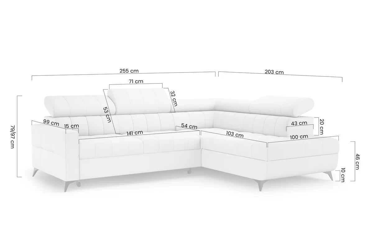 Rohová sedací souprava Nardo L rozkládací levá - tmavě šedá plusz Pretty 18