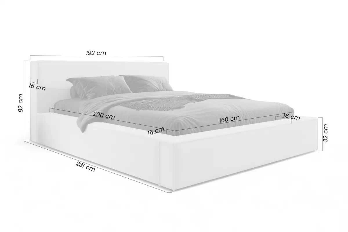 Postel čalouněné Nirello 160x200 s úložným prostorem- šedá bukla Quelle 83