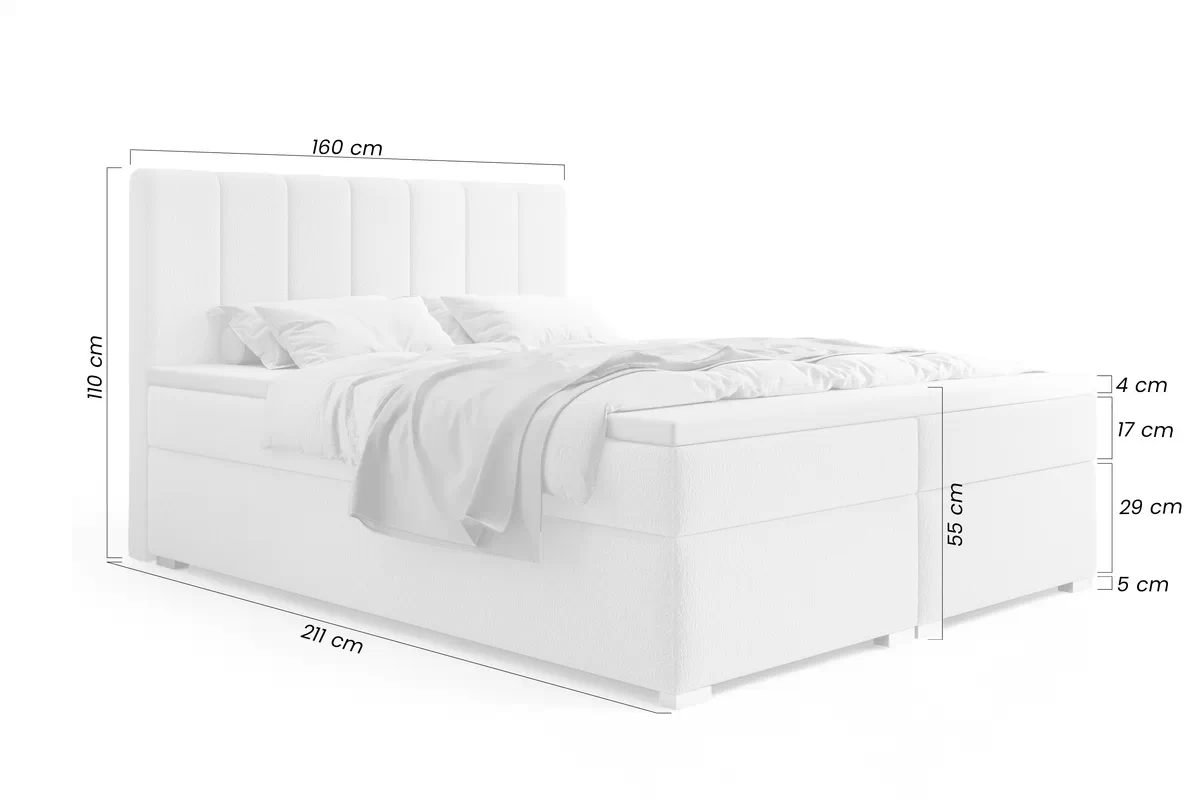 Postel boxspring Mareli 160x200 s úložním prostorem - černá bukla Quelle 100