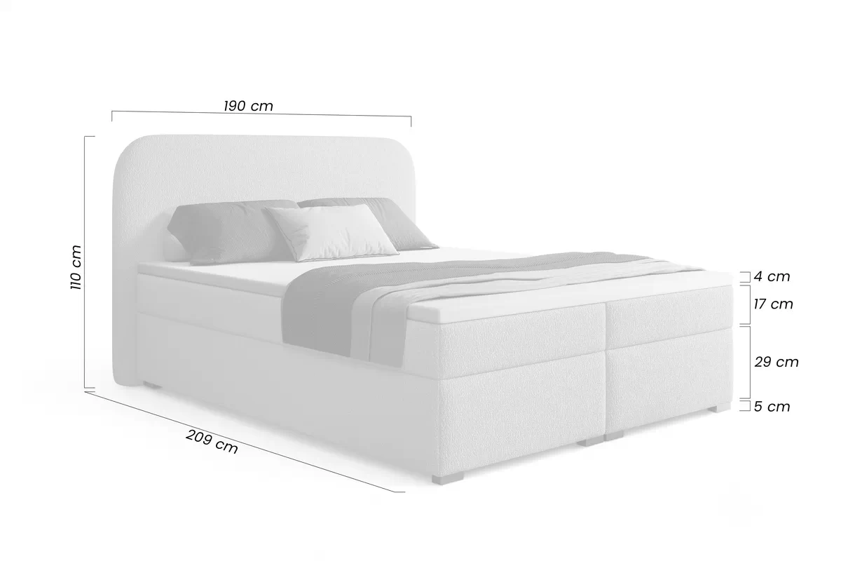 Postel boxspring Elaris 180x200 s úložním prostorem - šedá bukla Quelle 83