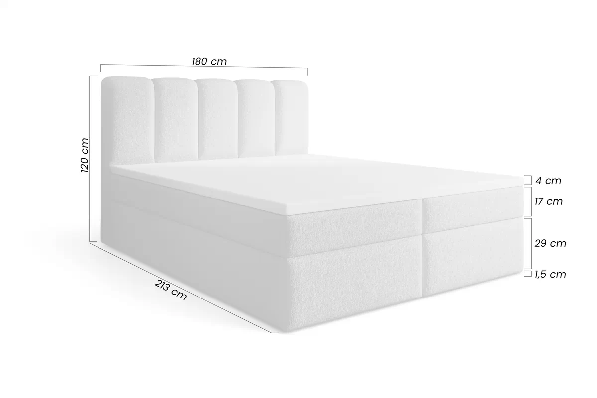 Postel boxspring Tenor 180x200 s úložním prostorem - černá bukla Quelle 100