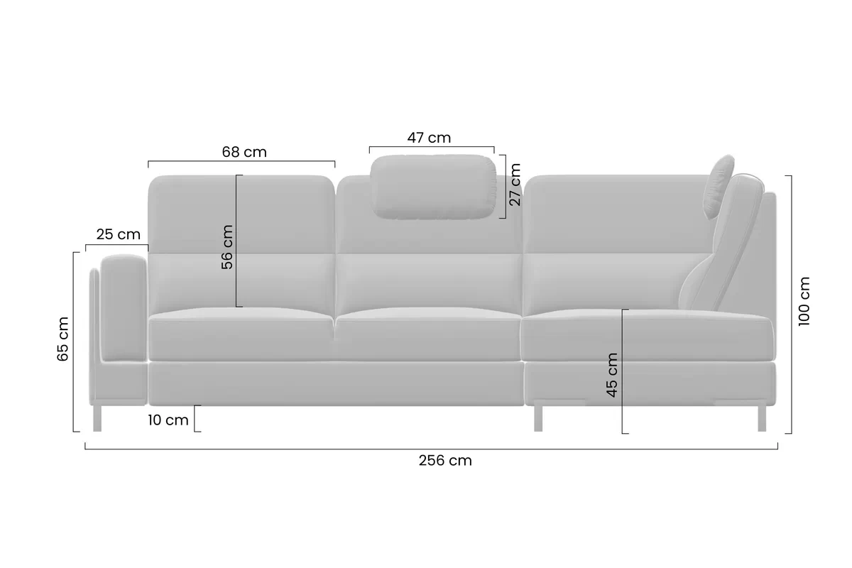 Rohová sedací souprava Gespano L pravá z szerokim, wcietym bokiem - Perfect harmony 07