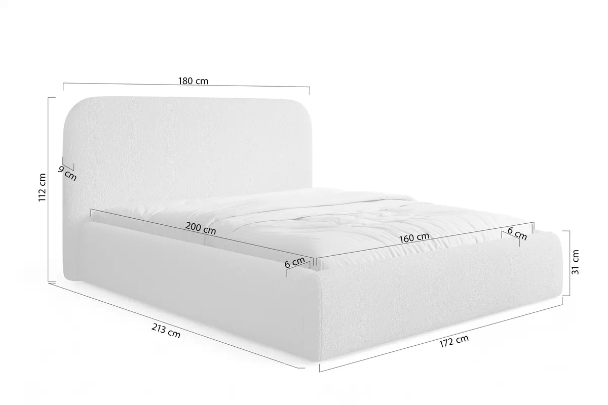 Postel čalouněné Rasel 160x200 s úložným prostorem- béžová bukla Quelle 05