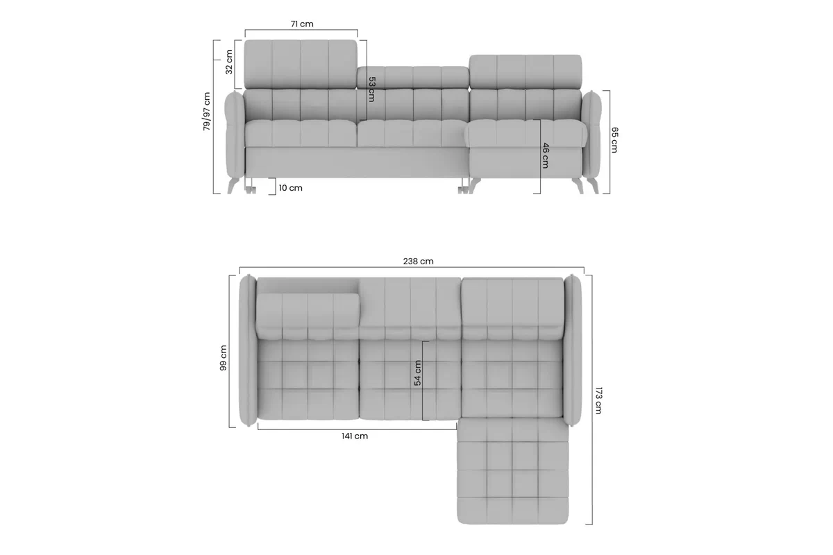 Rohová sedací souprava Elarias Mini rozkládací levá - béžová šenil Perfect harmony 07