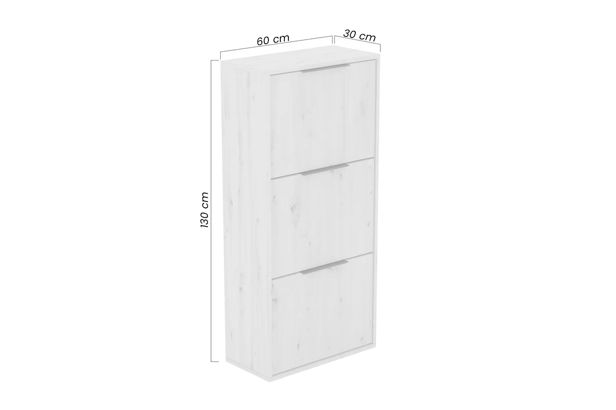 skříňka na boty Milo trzypoziomowa - bílá