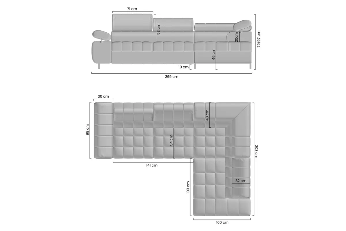 Rohová sedací souprava levá rozkladany pro obývacího pokoje Tyrion L - béžová šenil Ditra New 20 