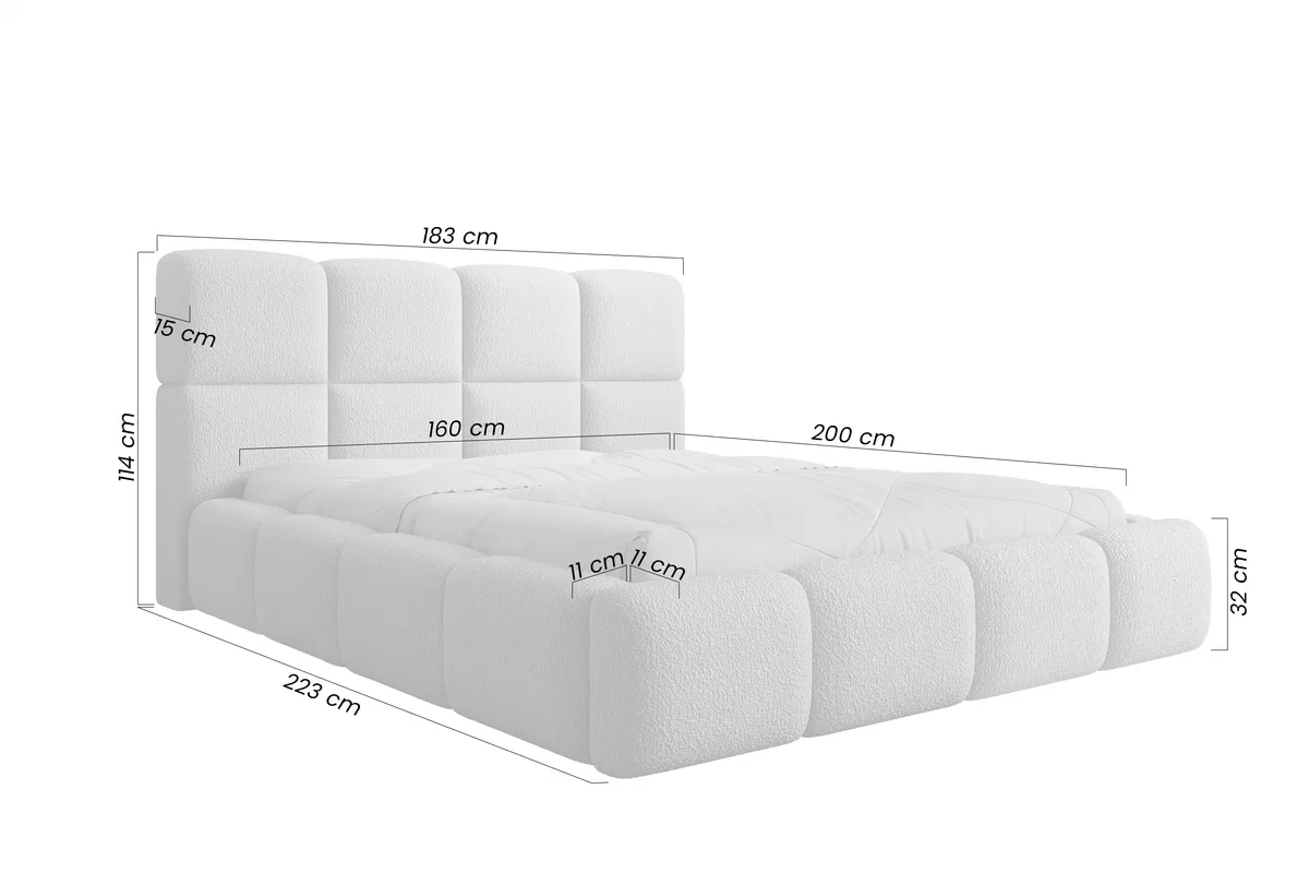 Postel čalouněné Cloud 160x200 s úložným prostorem- béžová samet Castel 15