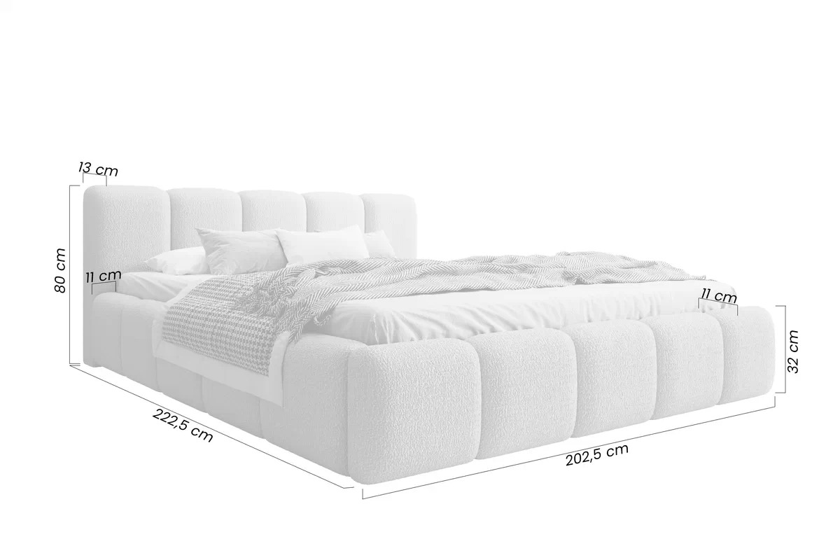 Postel čalouněné Tesia 180x200 s úložným prostorem- šedá bukla Quelle 83