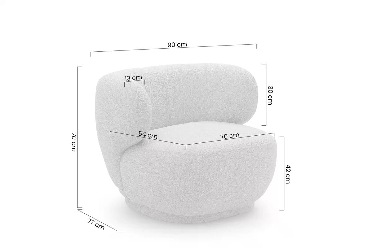 Křeslo čalouněná Skindi - béžová bukla Catch Me 02