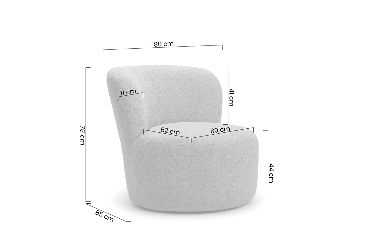 Křeslo čalouněná Hygga - šedá boucle Catch Me 24