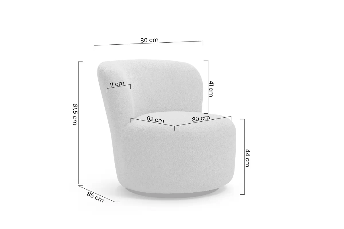 Křeslo čalouněná Hygga obrotowy - béžová boucle Catch Me 02