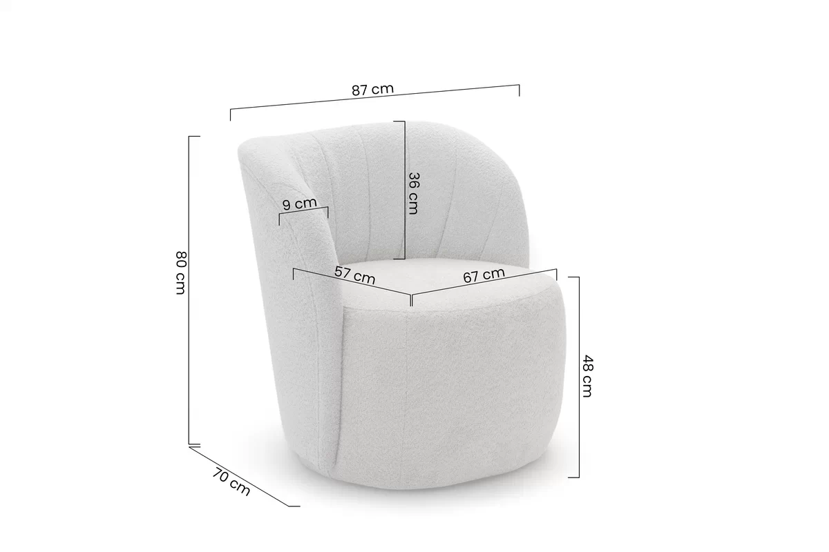 Křeslo čalouněná Soya - béžová boucle Catch Me 02