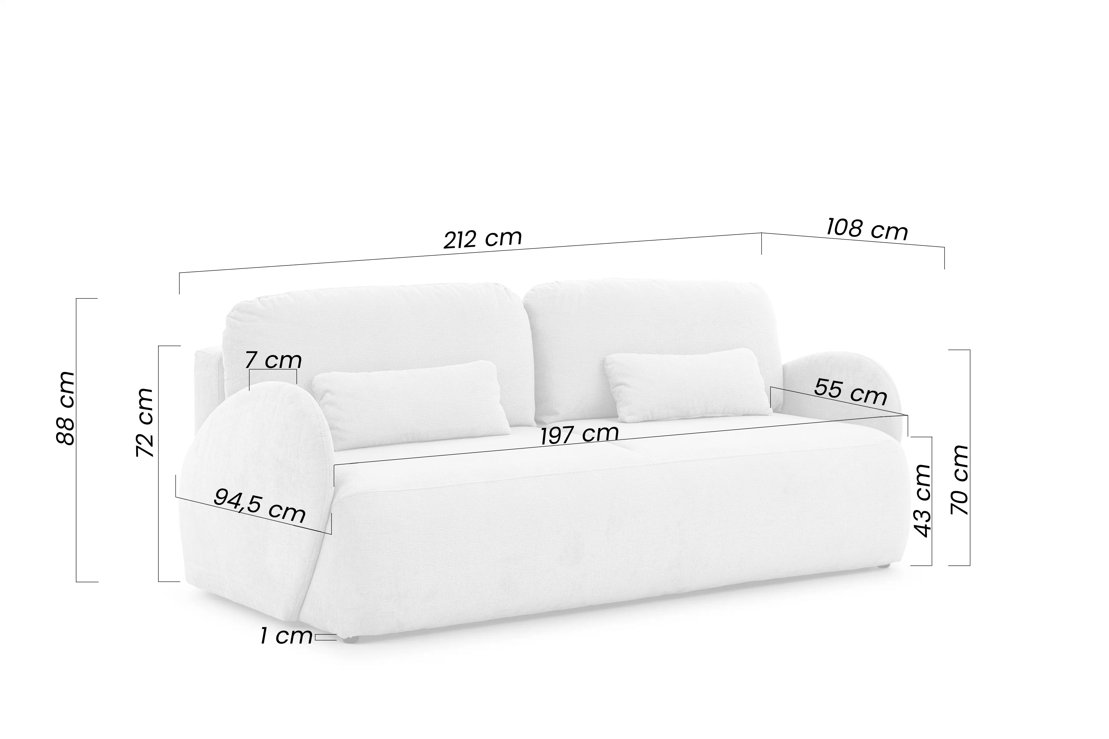 Pohovka rozkládací Dinel - béžová Pletenina Freya 210.03 - Limitowana oferta