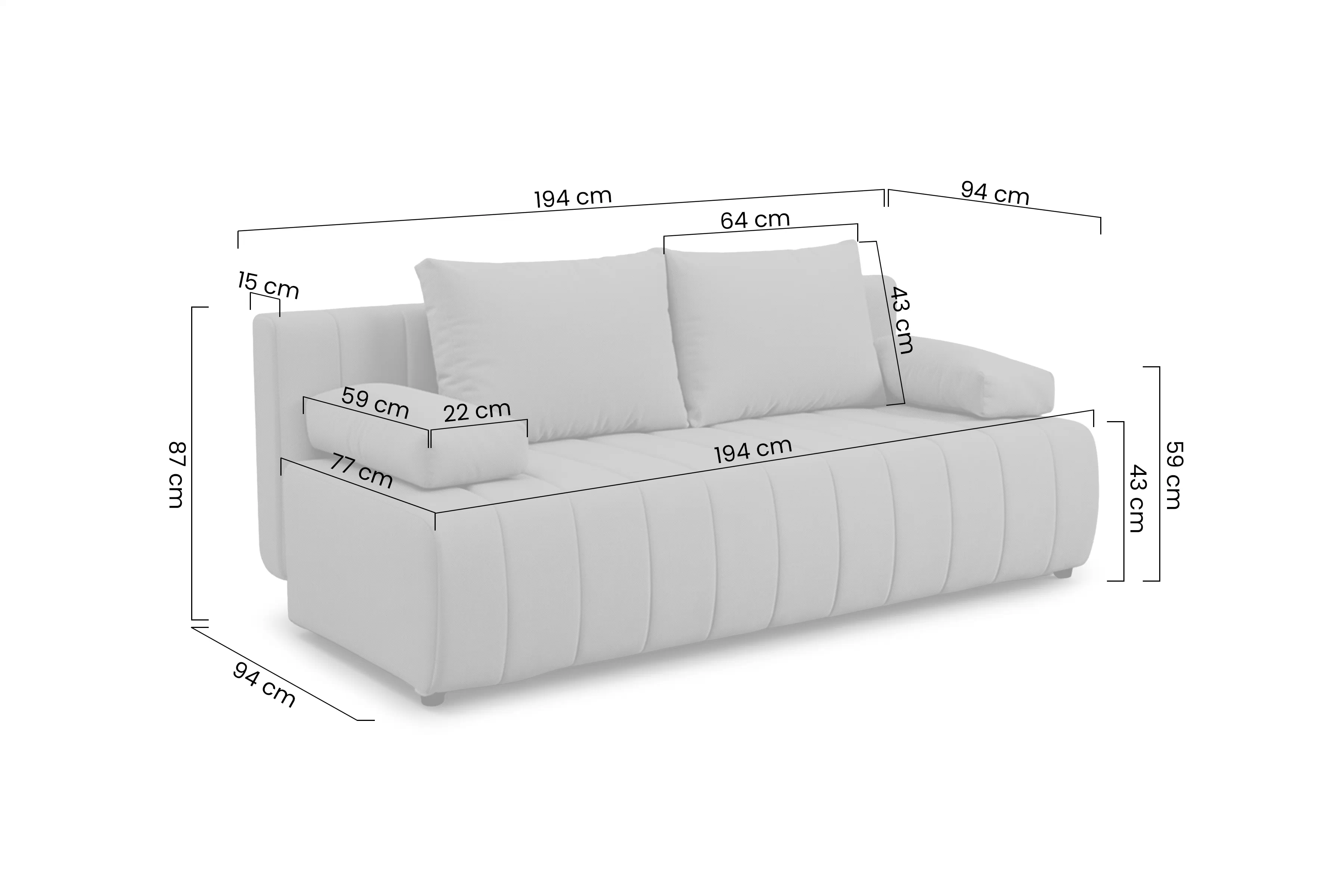 Pohovka rozkládací Neli rozkladana s úložným prostorem- tmavě modrá samet Kronos 9