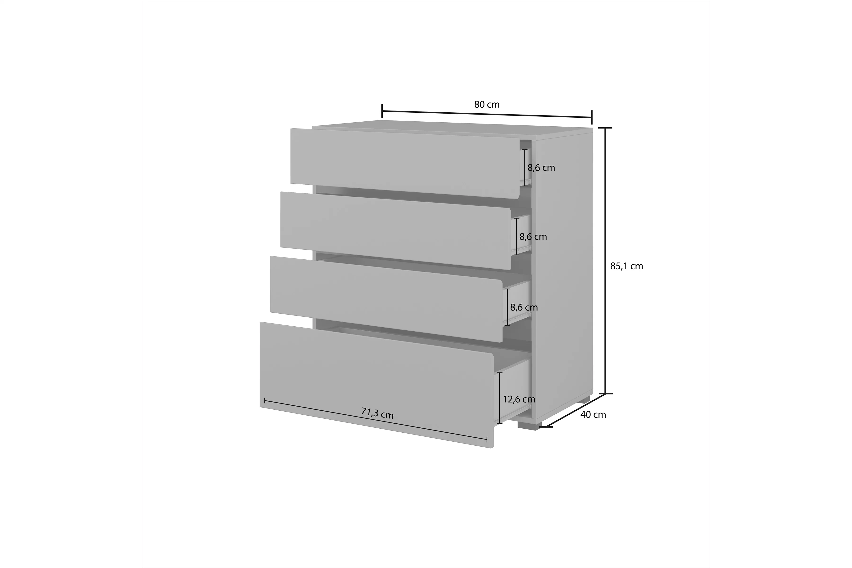 Komoda Cross 80 cm se zásuvkami - zgaszona zelená / zgaszona zelená - černá