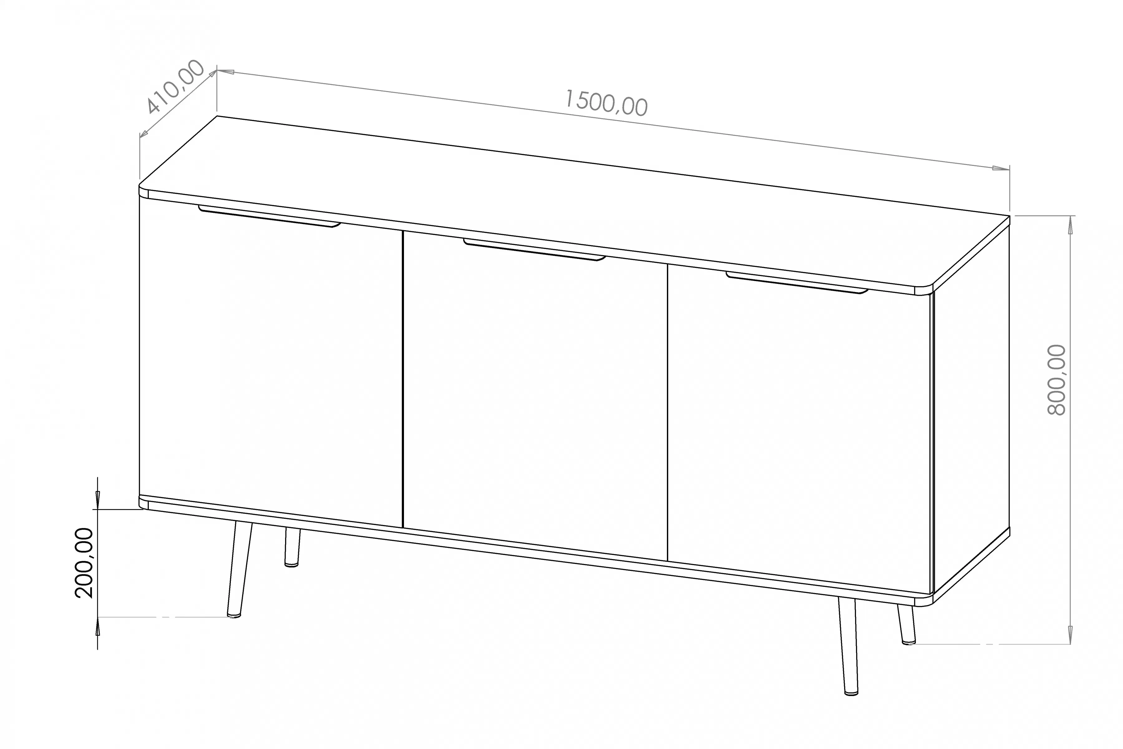 Komoda do obývacího pokoje Eterio 150 cm - captains deck / černá grafit