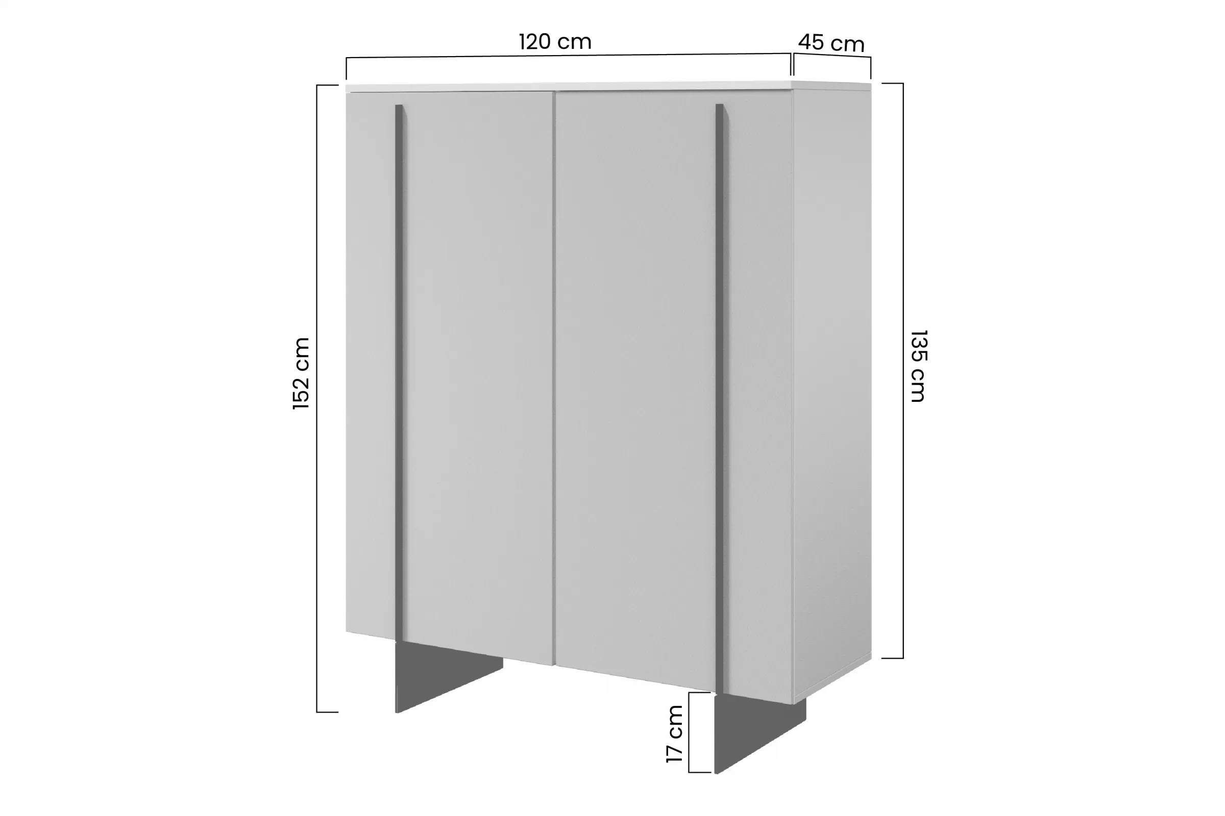 Komoda Larena z metalowymi nogami 120 cm - kašmír / černá nozki