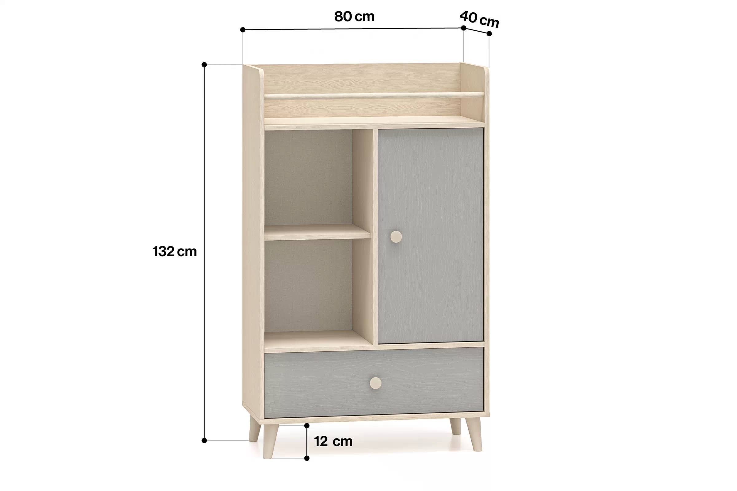 Komoda Marla 80 cm z szuflada - piasek pustyni / šedá pallad