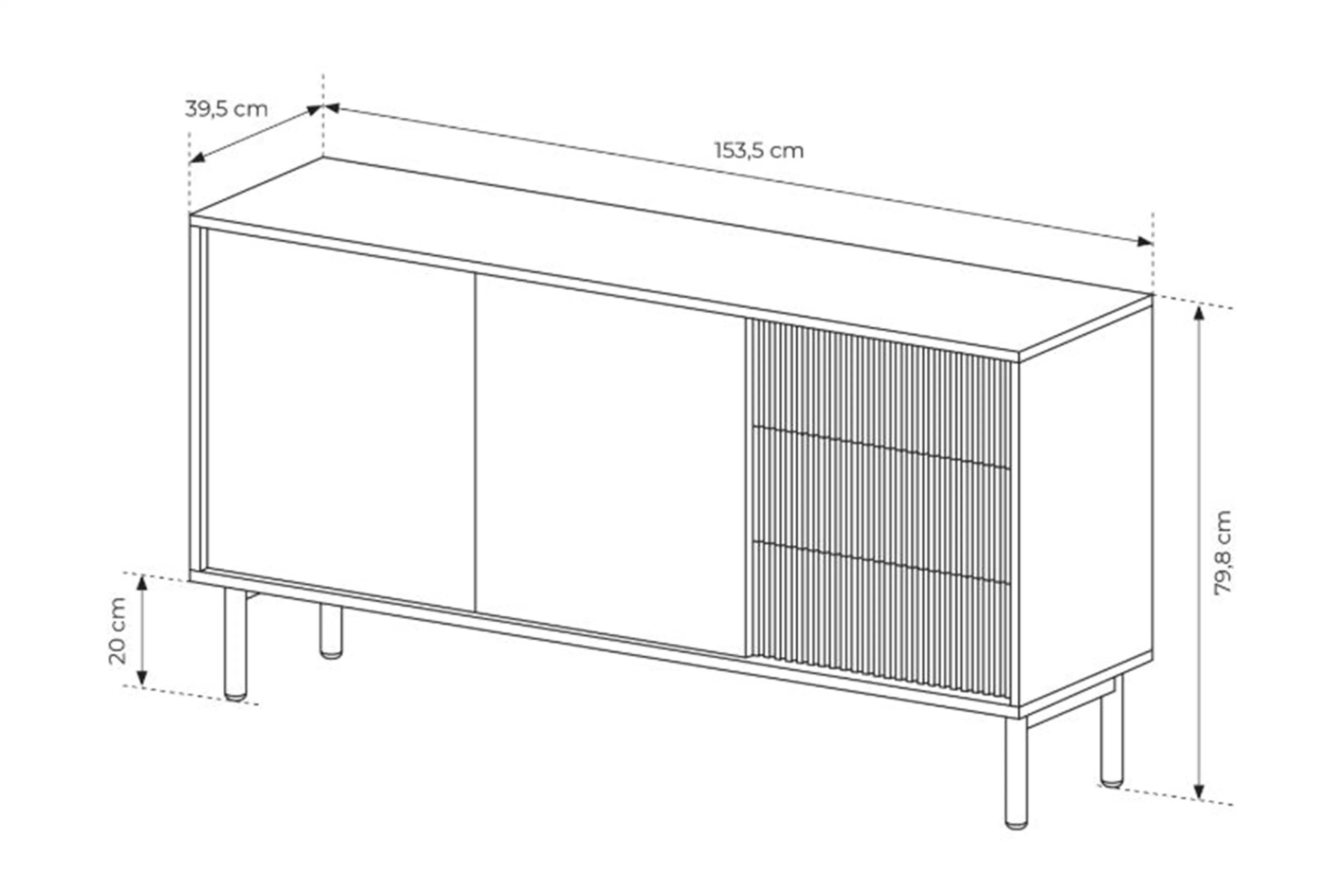 Komoda Rivio 153 cm se zásuvkami - dub cremona