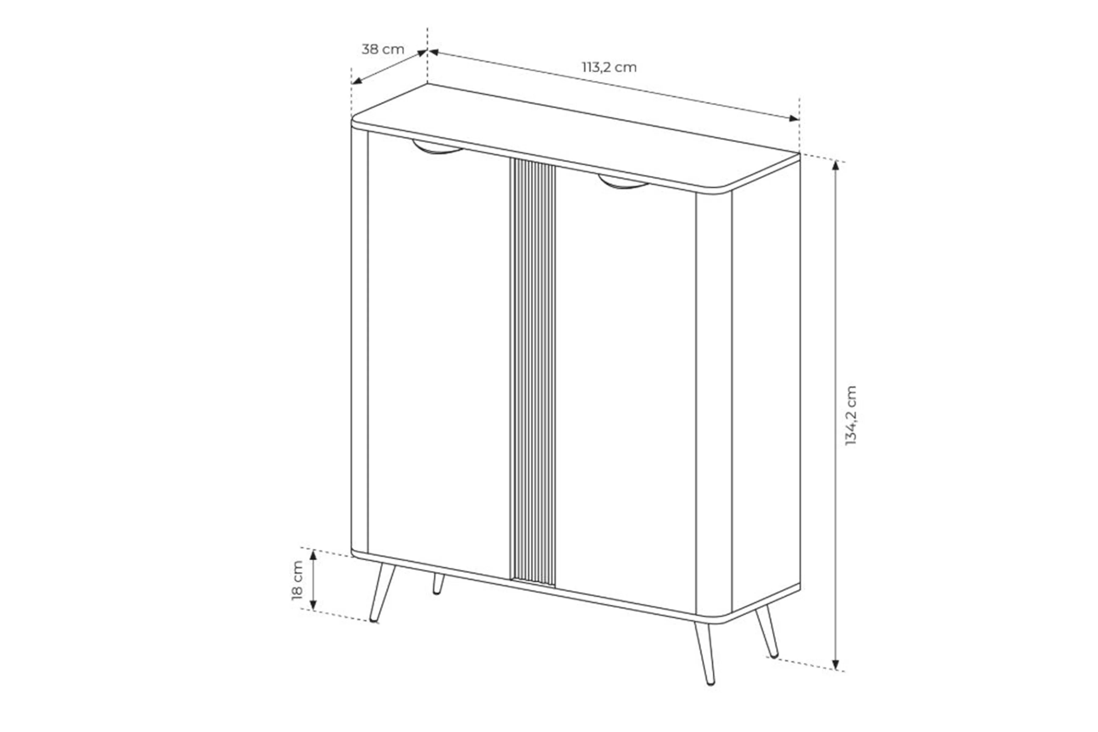 Komoda vysoká Edrin 113 cm - dub dunin / černá