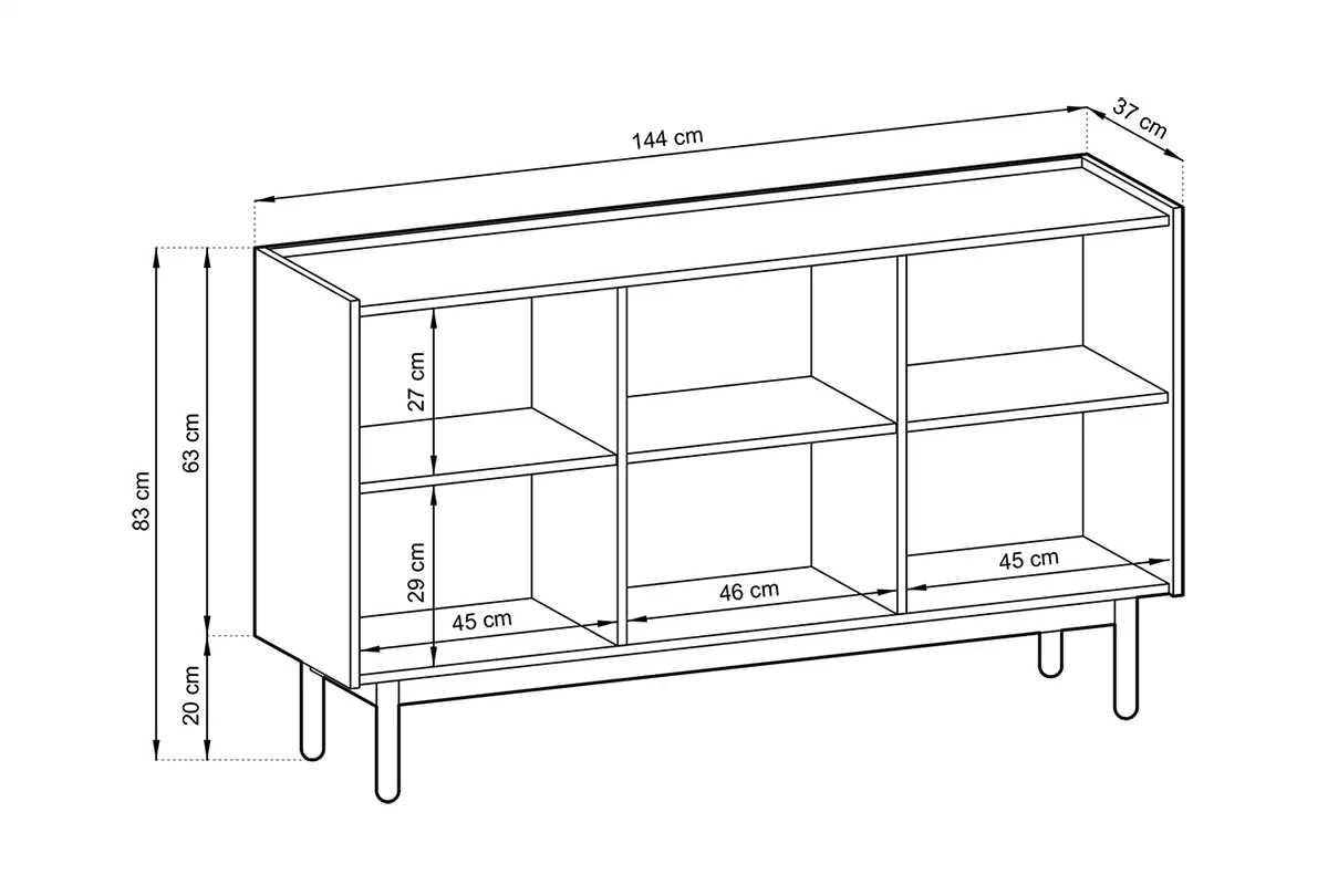 Komoda na dřevěných nohách