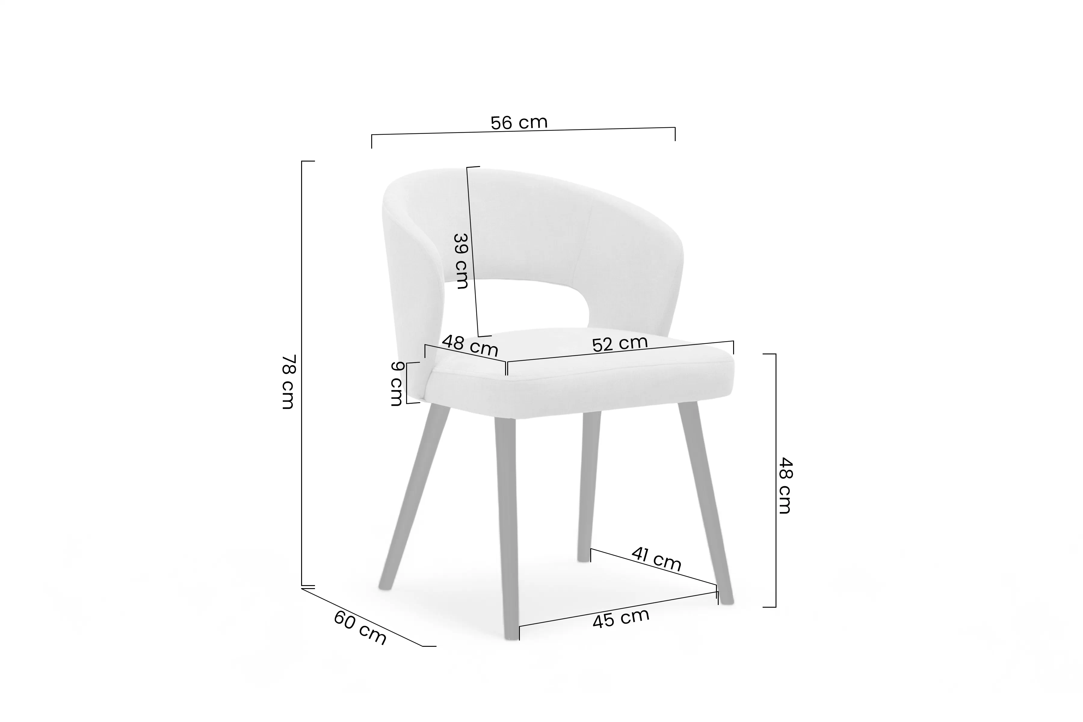 židle dřevěná Luna s čalouněným sedákem - světlý šedá Wind 05 / černé nožičky