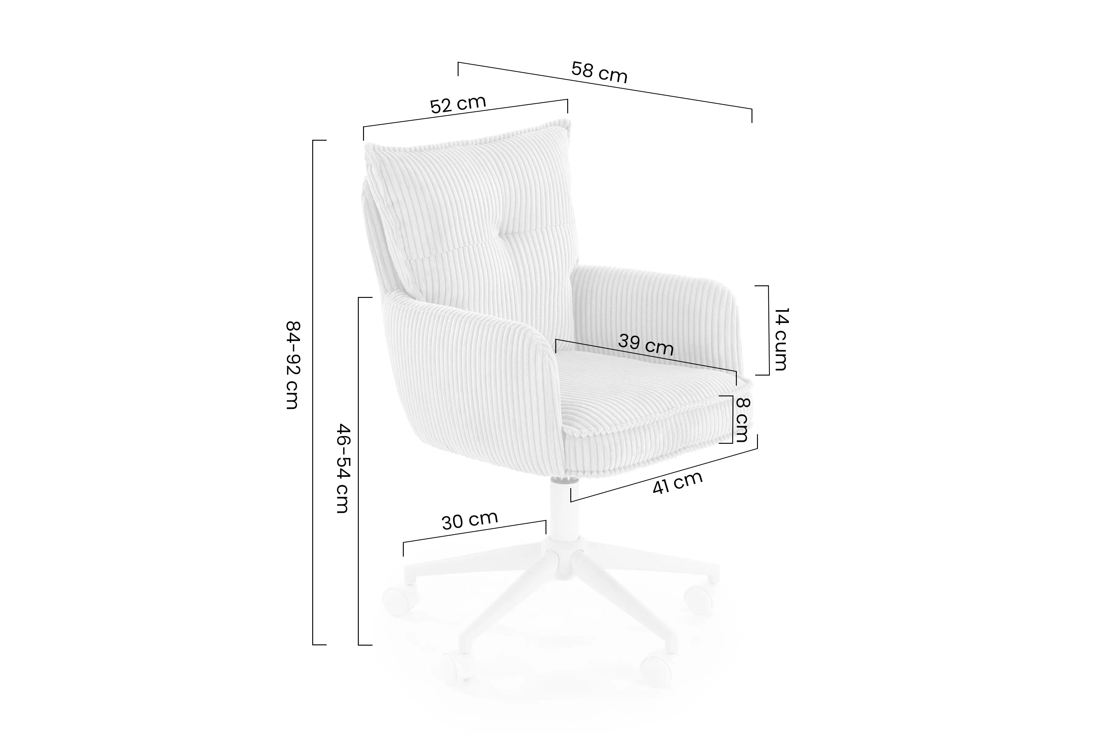 židle dzieciece kancelářský Calma čalouněné - rozowe