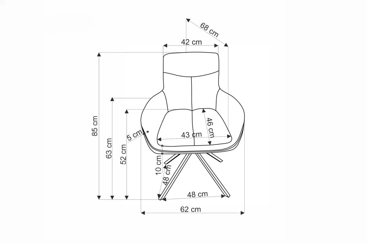 židle čalouněné Cario obrotowe - plecionka béžová Vardo 28 / černé nožičky