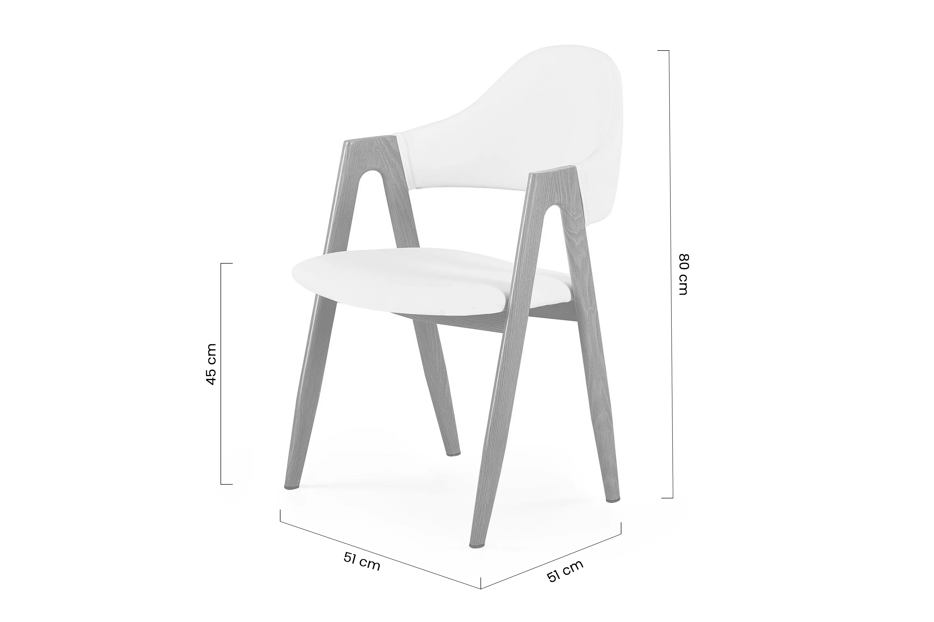 židle čalouněné Elisio - popielata Eko-kůže / Nohy dub medová