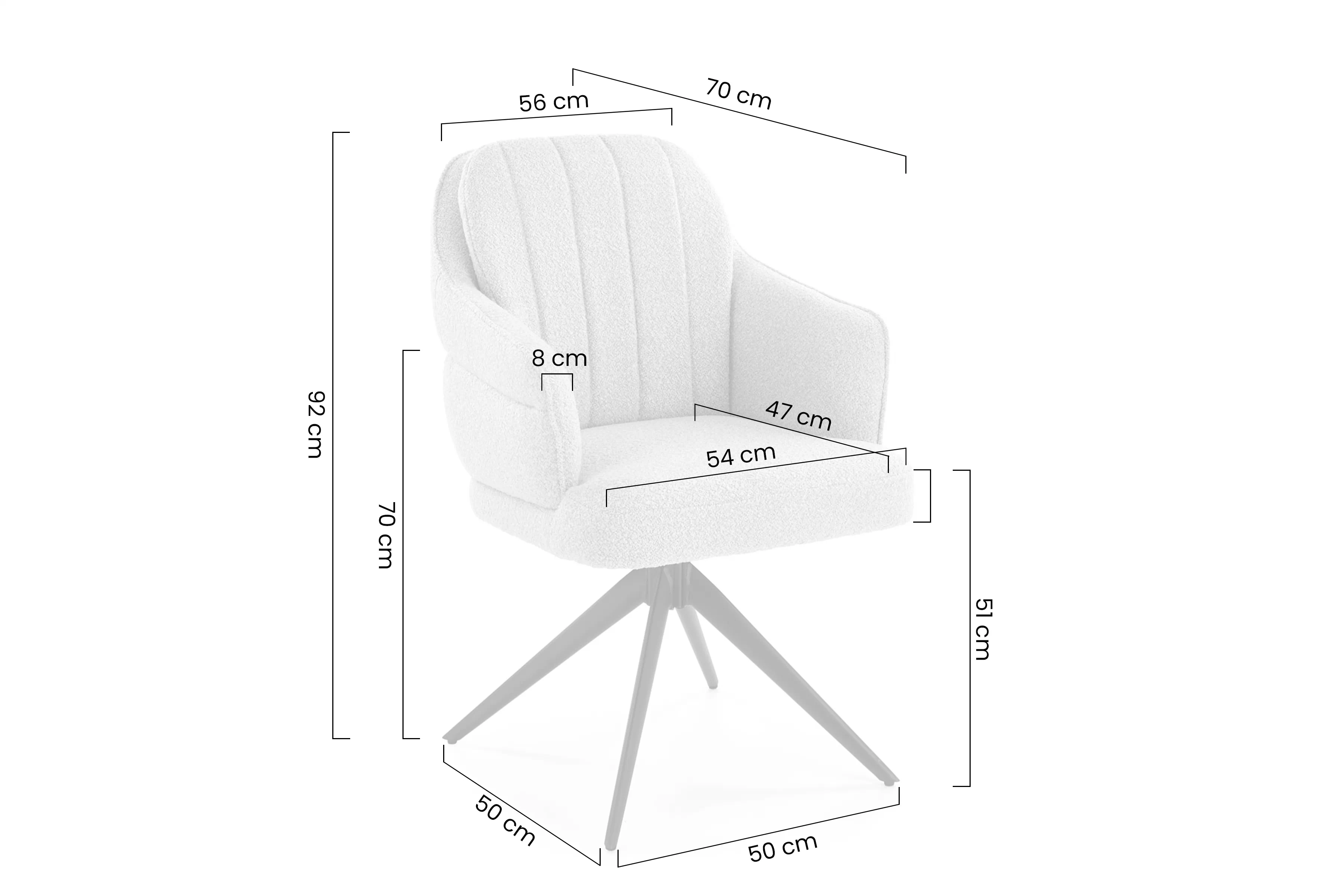 židle čalouněné Embla obrotowe - bezowe / černé nožičky