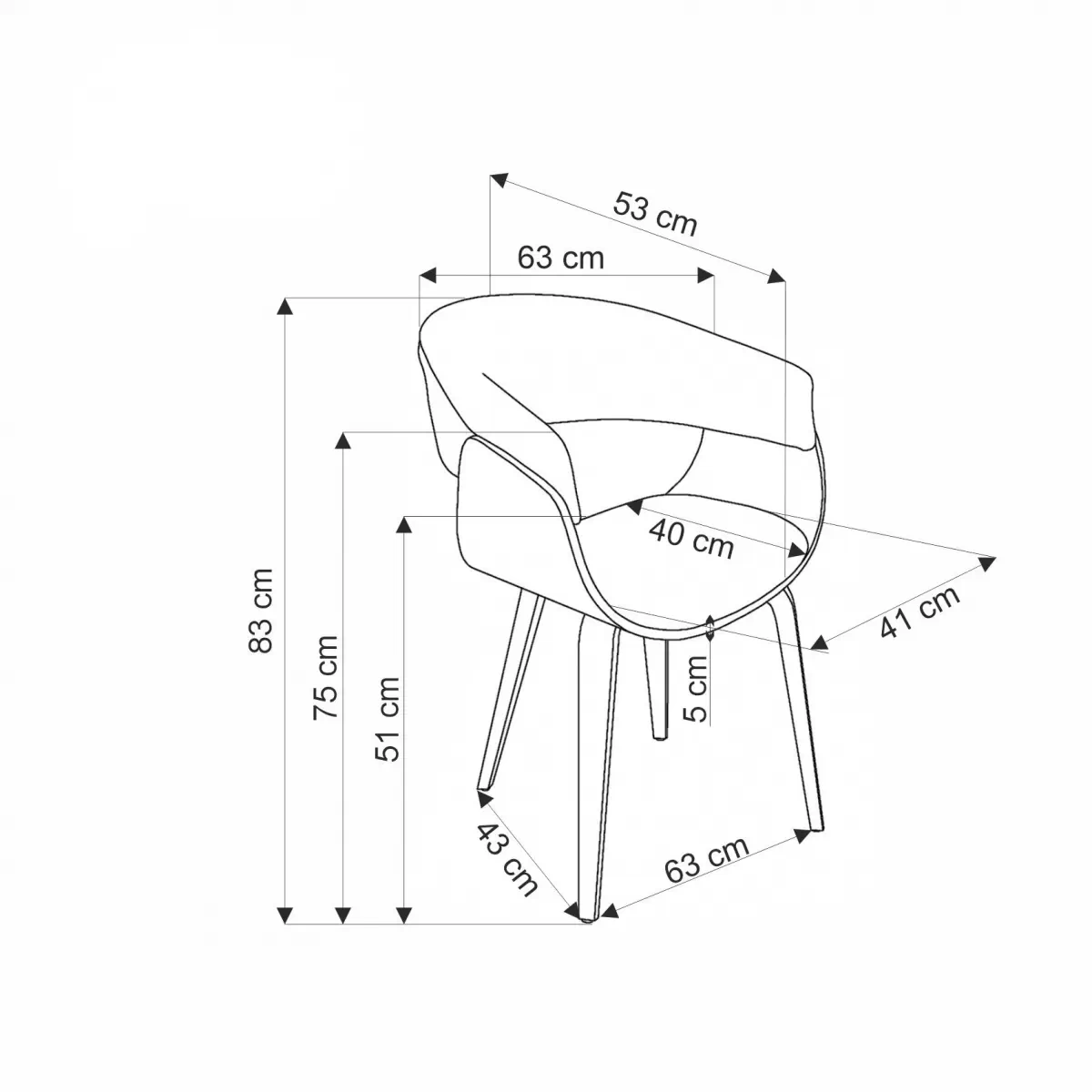 židle čalouněné Fioren - béžová šenil Aragon 14 / ořech