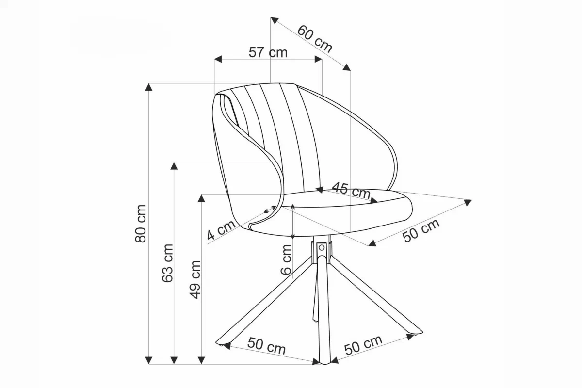 židle čalouněné K533 obrotowe - cappuccino welwet Havana 39 / černé nožičky