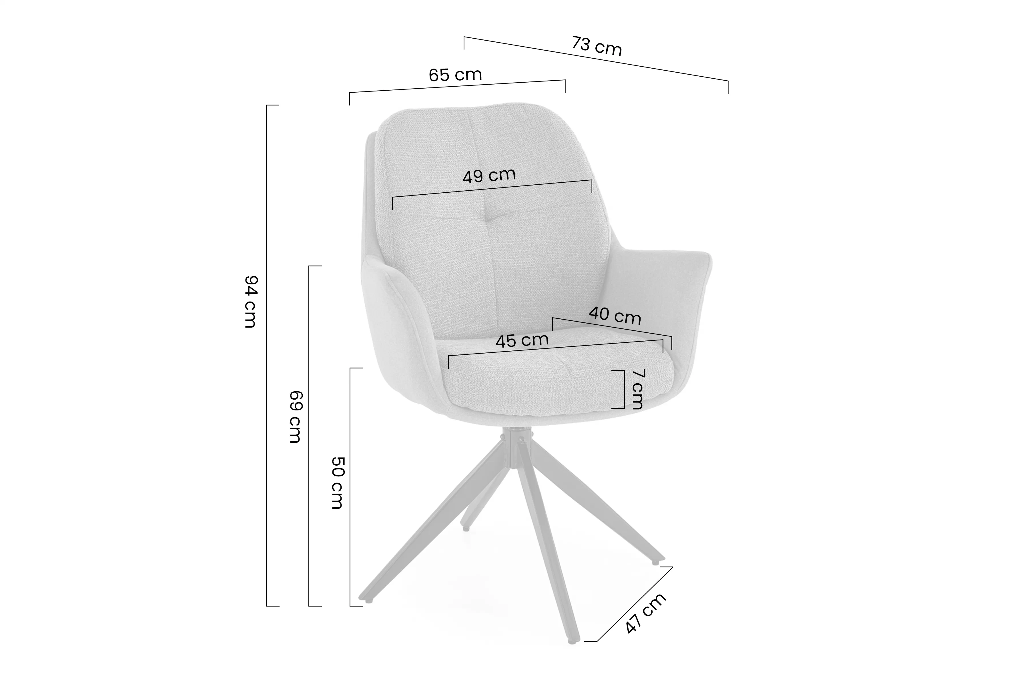 židle čalouněné Orbia obrotowe - brazowe / černé nožičky